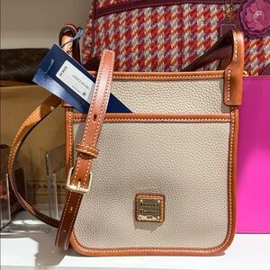 Dooney & Bourke Cream and Tan Crossbody Bag
